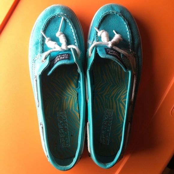 Teal Glitter Sperrys - Picture 2 of 6